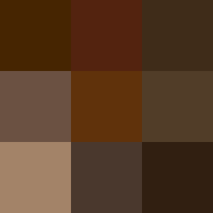 A set of 9 squares in a 3x3 grid with different shades of brown